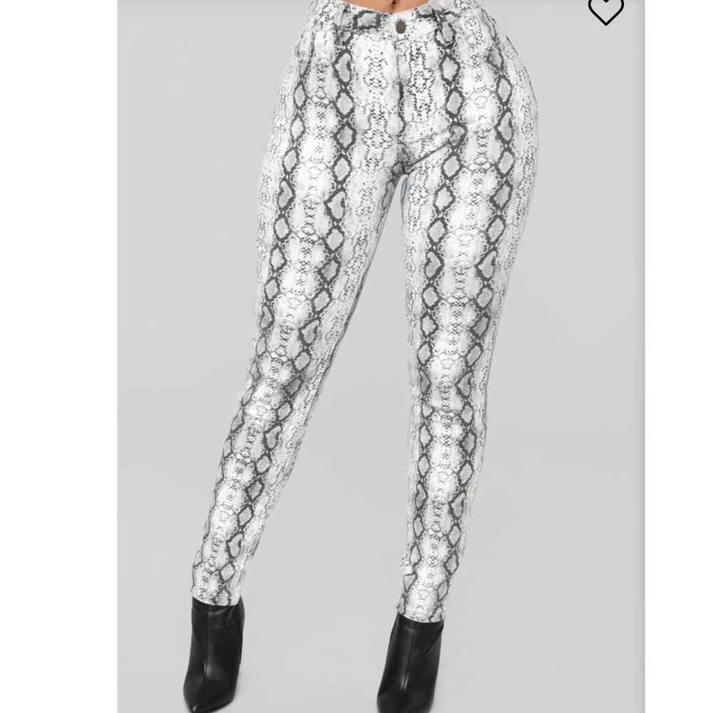 Fashion Nova Snake Print High Waist Jeans